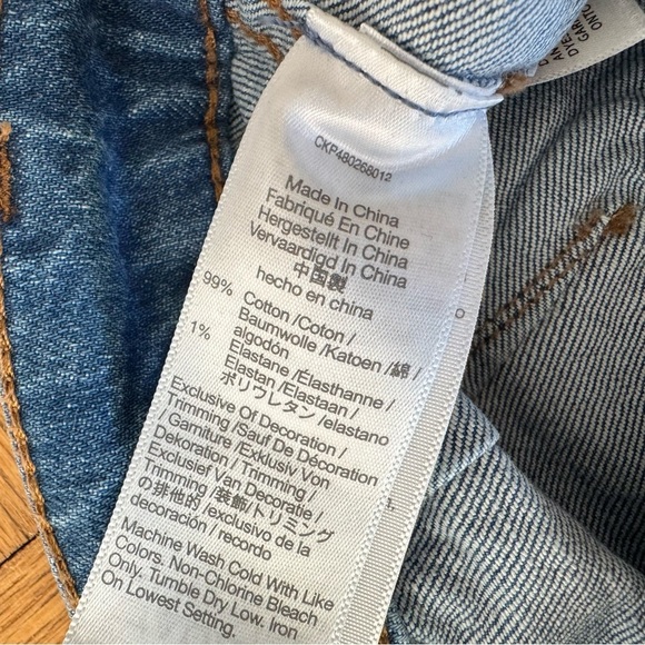 Madewell The 90s Straight Cargo Jeans Size 26 Blue High Rise Denim - Picture 7 of 12